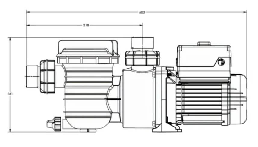 Pentair Swimmey VSE 1hp Variable Speed Swimming Pool Pump length height dimensions world of pools