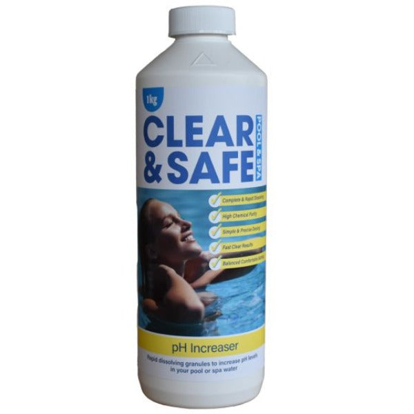 Clear & Safe 1kg pH+ Plus Increaser - Sodium Carbonate