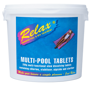 relax multi-pool multipool multifunctional chlorin tablets swimming pool 200g