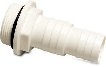 Swimming Pool Plain or Threaded Hosetail 1.5 Inch To 1.25 inch Tail White PVC - World of Pools