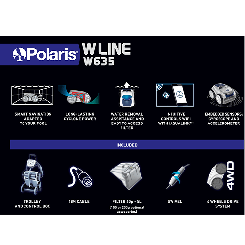 Polaris W LINE W635 Robotic Pool Cleaner - Floor, Walls & Waterline