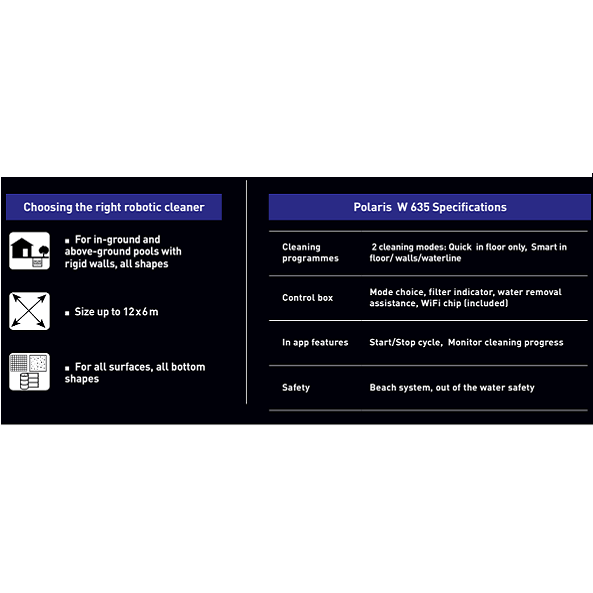 Polaris W LINE W635 Robotic Pool Cleaner - Floor, Walls & Waterline