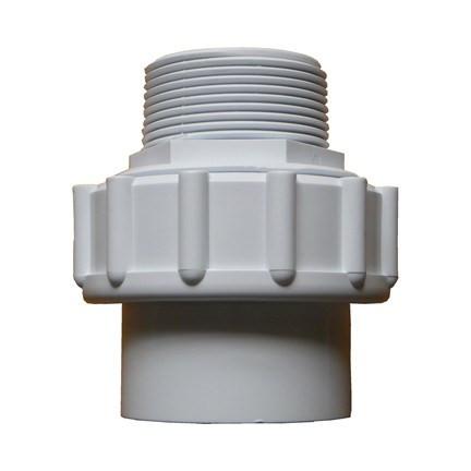 Swimmimg Pool Socket Union Male Thread / Pipe 1.5" White PVC - World of Pools