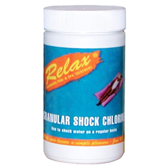 Relax 1kg Granular Shock Treatment Hot Tub Spa Swimming Pool Chlorine Oxidiser