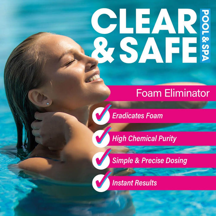 Clear & Safe 1 Litre Anti Foam Remover No Foam Away Defoamer Fix Foaming for Spas & Hot Tubs