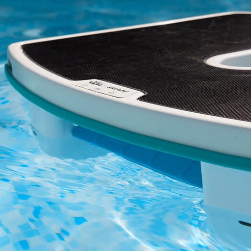 maytronics dolphin skimmi solar powered pool surface skimmer in pool close-up worldofpools