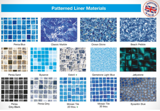 Patterned 30 Thou Swimming Pool Liner