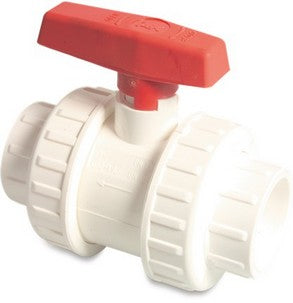 Swimming Pool Double Union Ball Valve 1.5 inch White PVC - World of Pools
