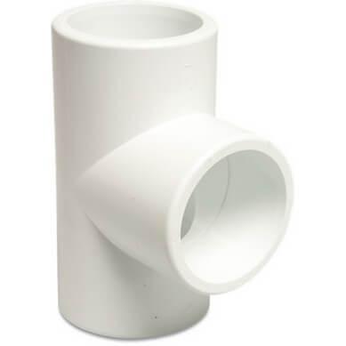 Swimming Pool Tee Joint 2 inch White PVC - World of Pools