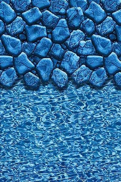 Boulder Tiled Pattern Overlap Liner For 48" & 52" High Above Ground Pools - World of Pools